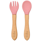 Kit Talher Em Silicone E Bambu Rosa Buba 15826