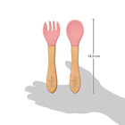 Kit Talher Em Silicone E Bambu Rosa Buba 15826