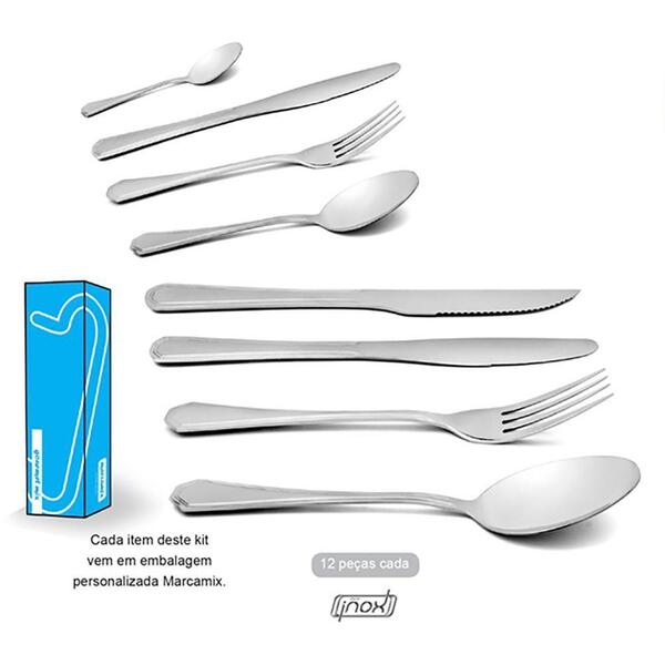 Kit Talheres Para 12 Pessoas Larynne 96 Peças Gourmet Mix