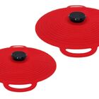 Kit Tampa De Silicone Flexível Para Panelas - Vermelho