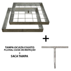 Kit Tampa Esgoto Caixa De Inspeção 35x 35cm Aço + Saca Tampa