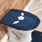 Kit Tapete Banheiro Azul Marinho 3 Peças Antiderrapante