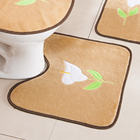 Kit Tapete Banheiro Bordado Premium Copo De Leite Bege Guga T