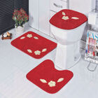 Kit Tapete Banheiro Bordado Premium Margarida Única Vermelho