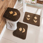 Kit Tapete Banheiro Bordado Premium Tulipa Café Guga Tapetes