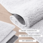 Kit Tapete Banheiro Felpudo Peludo Branco 40 X 60 Cm
