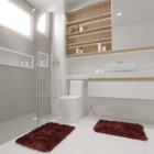 Kit Tapete Banheiro Felpudo Peludo Marrom 40 X 60 Cm