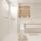 Kit Tapete Banheiro Felpudo Peludo Mesclado Bege 40 X 60 Cm