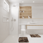 Kit Tapete Banheiro Felpudo Peludo Mesclado Marrom 40 X 60cm