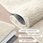 Kit Tapete Banheiro Felpudo Peludo Pérola Nude 40 X 60 Cm