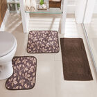 Kit Tapete Banheiro Floral Café Guga Tapetes 3 Peças