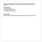 Kit Tapete Banheiro Infantil Rosa 3 Peças Antiderrapante