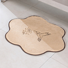 Kit Tapete Banheiro Premium Beija Flor Bege Guga Tapetes 3 Pe