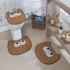 Kit Tapete Banheiro Premium Corujá Bege Guga Tapetes 3 Peças