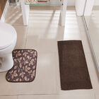 Kit Tapete Banheiro Premium Floral Café Guga Tapetes 2 Peças