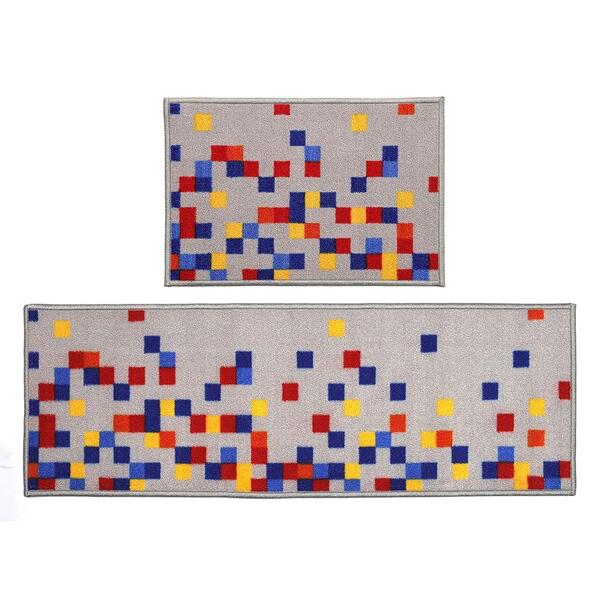 Kit Tapete Cleankasa  Pixel Colorido 2 Peças - Kapazi