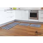 Kit Tapete Cozinha 3 Peças Atlantis Listras 56 Chumbo - J Ser