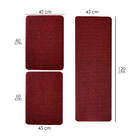 Kit Tapete Cozinha 3 Peças Vermelho Relevo