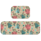 Kit Tapete De Cozinha 2 Peças Cactos Único