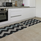 Kit Tapete De Cozinha 2 Peças Chevron Único