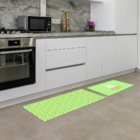 Kit Tapete De Cozinha 2 Peças Coelho Verde Neon Único