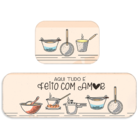 Kit Tapete De Cozinha 2 Peças Feito Com Amor Único