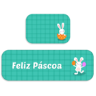 Kit Tapete De Cozinha 2 Peças Feliz Páscoa Verde Único