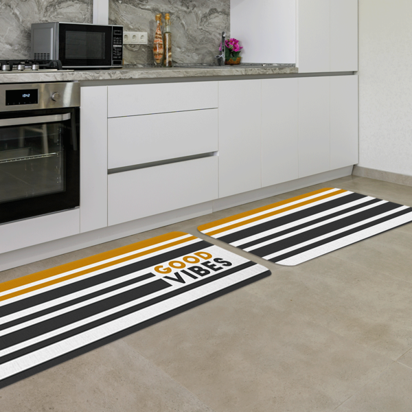 Kit Tapete De Cozinha 2 Peças Good Vibes Único