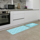 Kit Tapete De Cozinha 2 Peças Happy Easter Fundo Azul Único