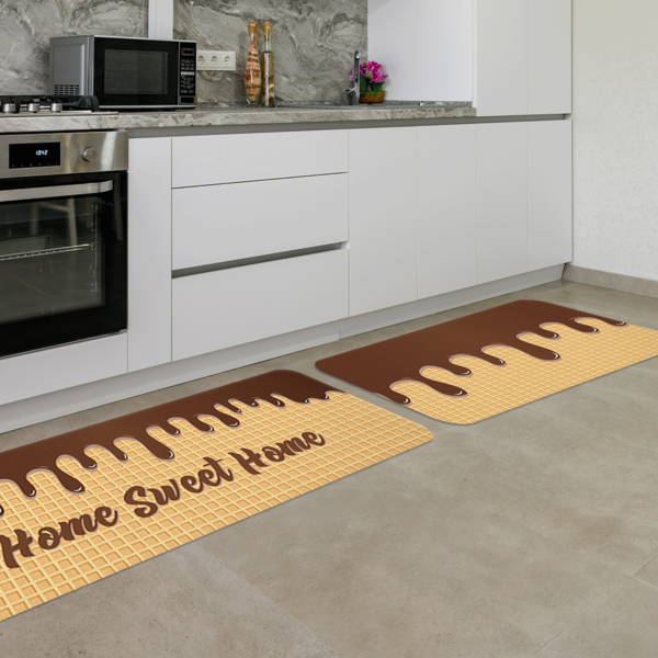 Kit Tapete De Cozinha 2 Peças Home Sweet Home Único