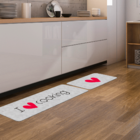 Kit Tapete De Cozinha 2 Peças I Love Cooking Único
