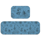 Kit Tapete De Cozinha 2 Peças Itens Marinha Único