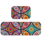 Kit Tapete De Cozinha 2 Peças Mandalas Coloridas Único