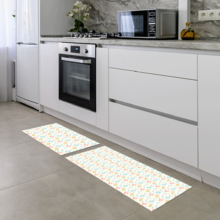 Kit Tapete De Cozinha 2 Peças Ovinhos Coloridinhos Único