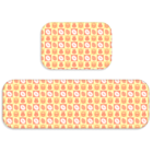 Kit Tapete De Cozinha 2 Peças Páscoa Xadrez E Laranja Único