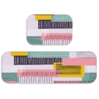 Kit Tapete De Cozinha 2 Peças Quadrados Coloridos Único