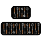 Kit Tapete De Cozinha 2 Peças Utensílios Coloridos Único