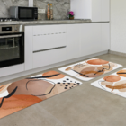 Kit Tapete De Cozinha Abstrato Único