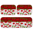 Kit Tapete De Cozinha Cerejas Único