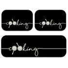 Kit Tapete De Cozinha Cooking Black Único