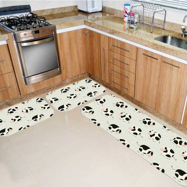Kit Tapete de Cozinha Cute Cows  Único