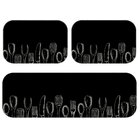 Kit Tapete de Cozinha Cutlery Black and White Único