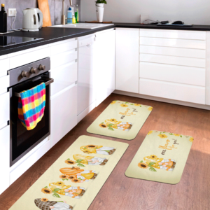 Foto de Kit Tapete De Cozinha Flor & Gnomos  Único