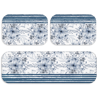 Kit Tapete De Cozinha Floral Com Listras  Único