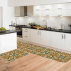 Kit Tapete De Cozinha Mandala Amarelo Único