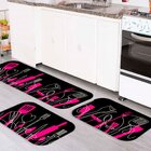 Kit Tapete De Cozinha Talheres Rosa Único