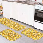 Kit Tapete De Cozinha Triângulos Amarelos Único