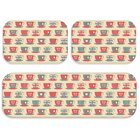 Kit Tapete de Cozinha Xícaras Único