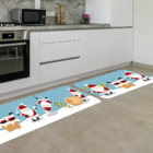 Kit Tapete De Natal Para Cozinha 2 Peças Cute Noels Único