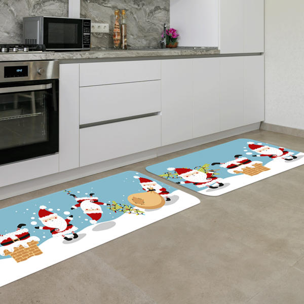 Kit Tapete De Natal Para Cozinha 2 Peças Cute Noels Único